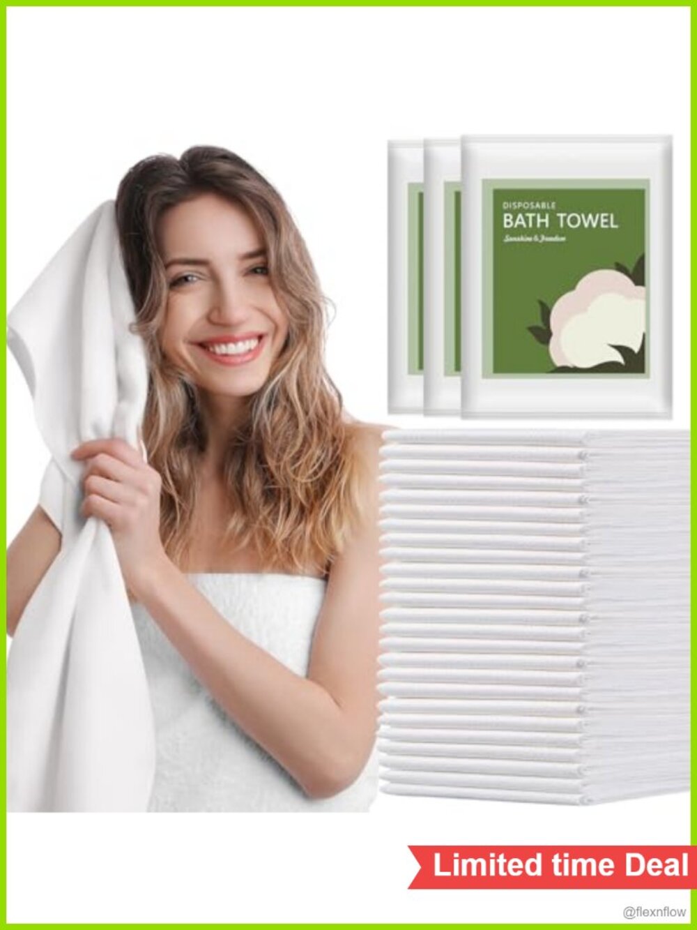 25 Pack Disposable Bath Towels Ultra-Soft Quick Dry Travel Camping 55x27.5